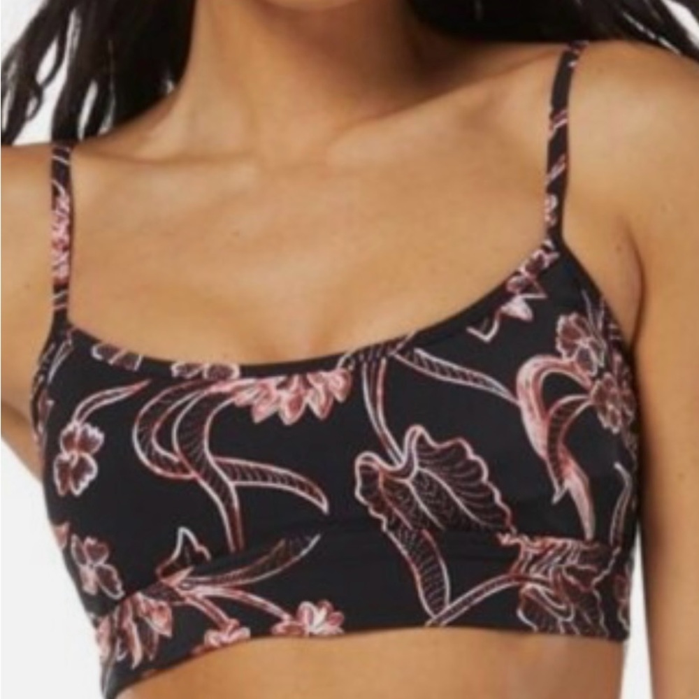 Floral Black Bikini Top